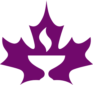 This is the Canadian Unitarian Council symbol, uniting the maple leaf and the flaming chalice of our free faith.